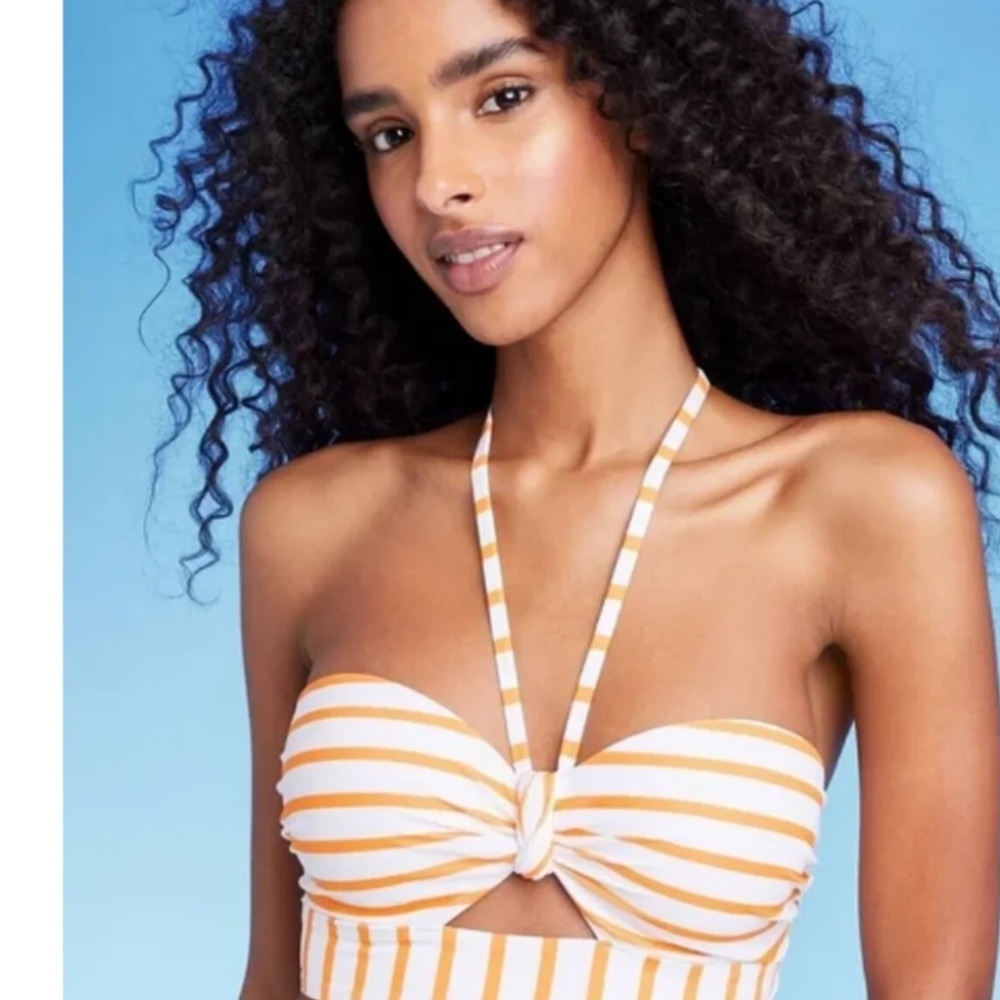 Striped Halter Bikini Top
